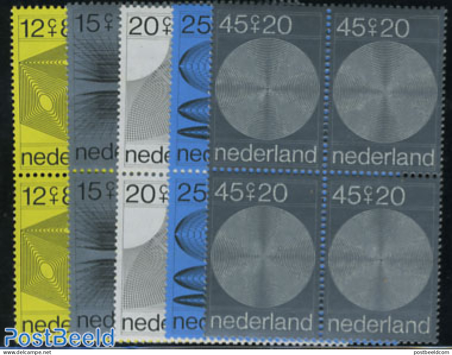 Netherlands 1970 Computer Design 5v Blocks Of 4 [+], Mint NH, Science - Computers & IT - Unused Stamps