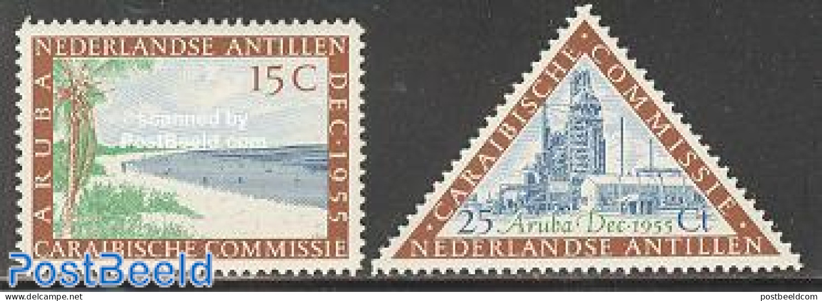 Netherlands Antilles 1955 Caribean Congress 2v, Mint NH, Science - Various - Chemistry & Chemists - Industry - Tourism - Chimie