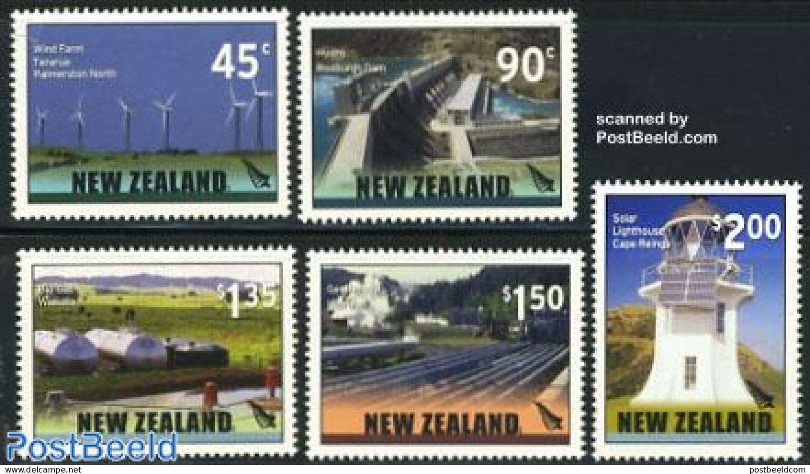 New Zealand 2006 Renewable Energy 5v, Mint NH, Nature - Science - Various - Water, Dams & Falls - Energy - Agriculture.. - Nuovi