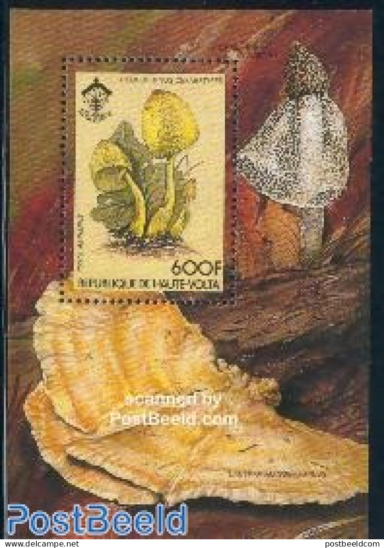 Upper Volta 1984 Mushrooms S/s, Mint NH, Nature - Sport - Mushrooms - Scouting - Pilze