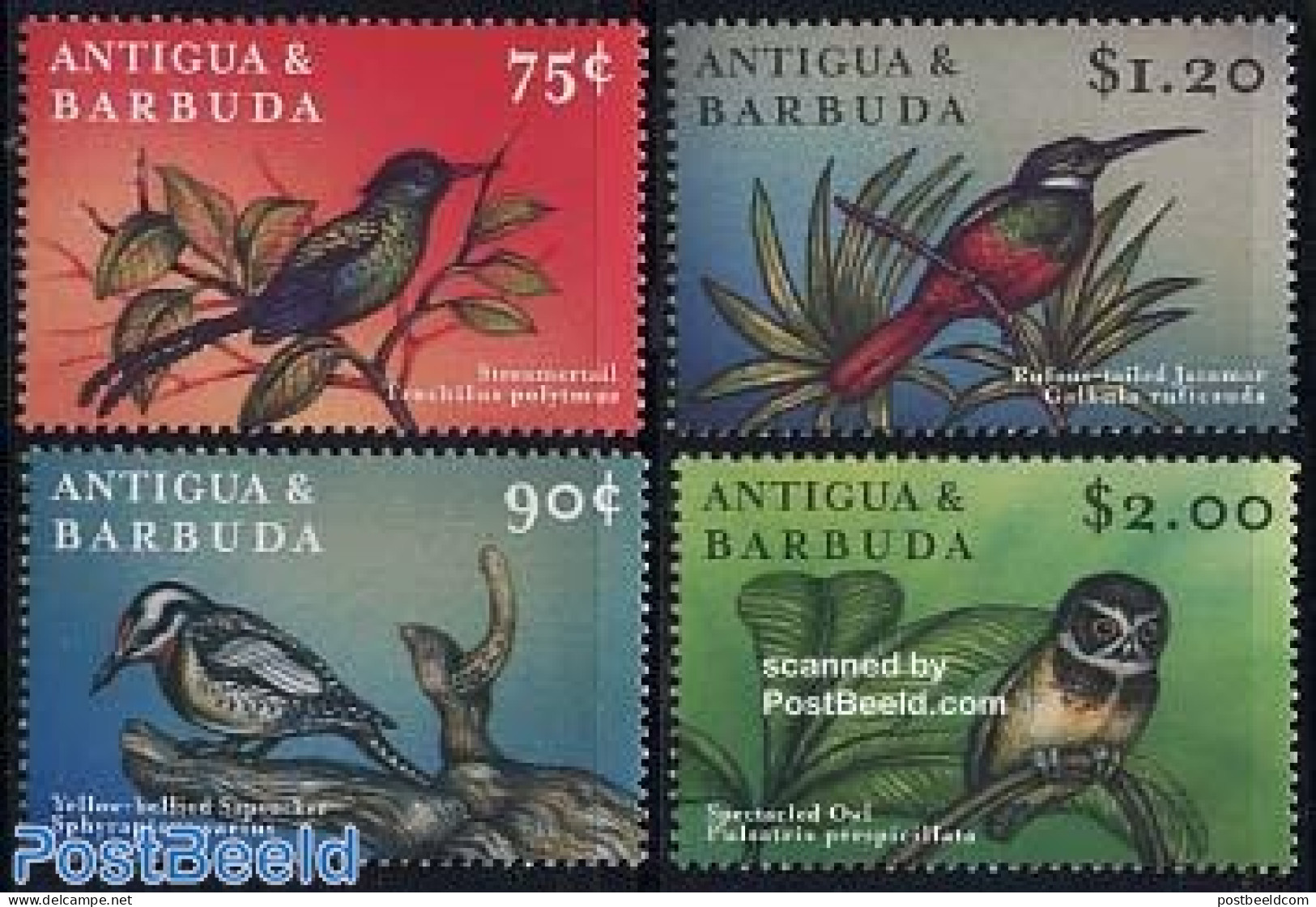 Antigua & Barbuda 2000 Birds 4v, Stamp Show, Mint NH, Nature - Birds - Owls - Antigua Y Barbuda (1981-...)