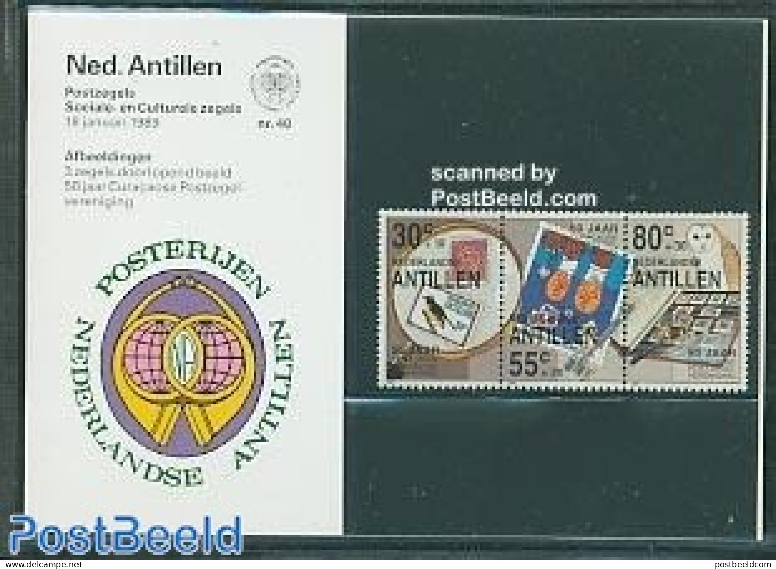 Netherlands Antilles 1989 Philately Pres. Pack 40, Mint NH, Nature - Birds - Owls - Stamps On Stamps - Timbres Sur Timbres