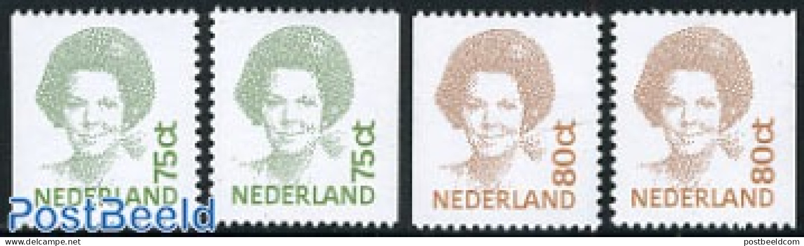 Netherlands 1991 Definitives From Booklets 1 Side Imperforated 4v, Mint NH - Neufs
