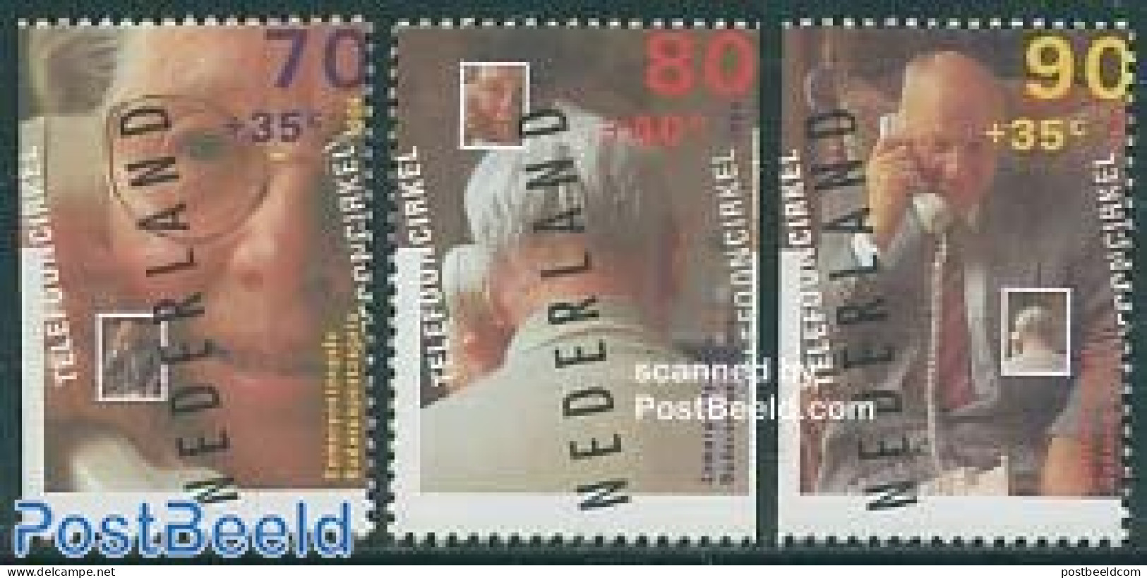 Netherlands 1994 Summer, Senior People 3v From Booklet, Mint NH, Science - Telephones - Neufs