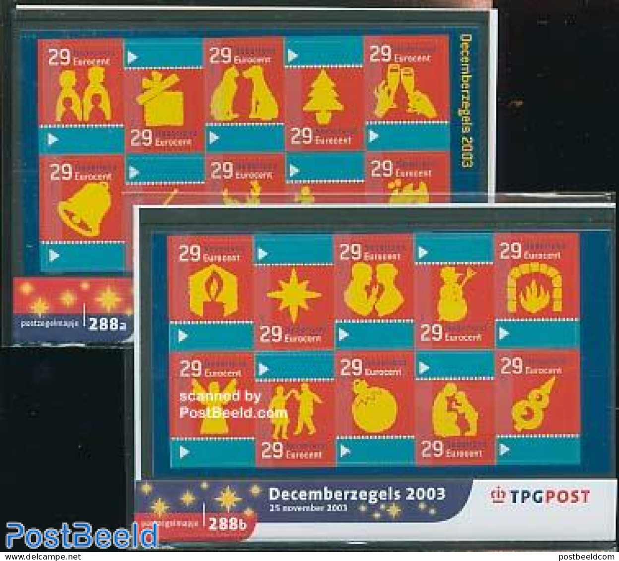 Netherlands 2003 Christmas Pres.pack (2), Mint NH, Nature - Performance Art - Religion - Cats - Deer - Dogs - Dance & .. - Neufs