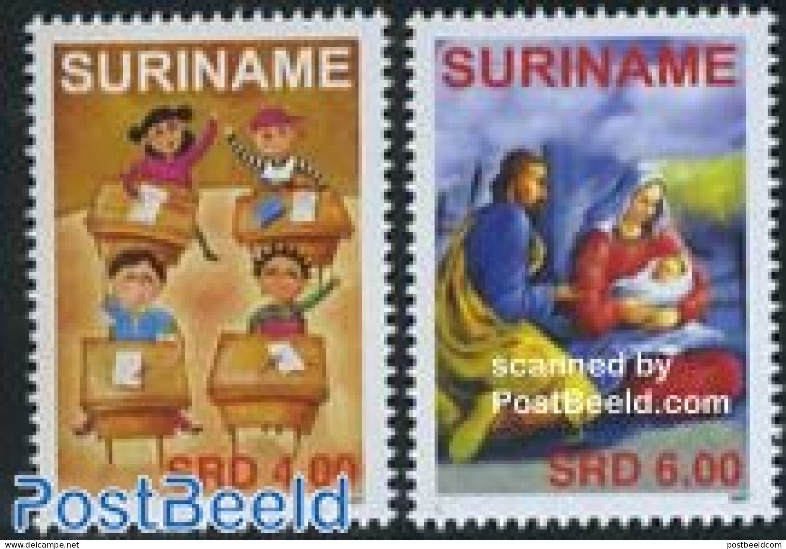 Suriname, Republic 2007 Christmas 2v, Mint NH, Religion - Science - Christmas - Education - Weihnachten