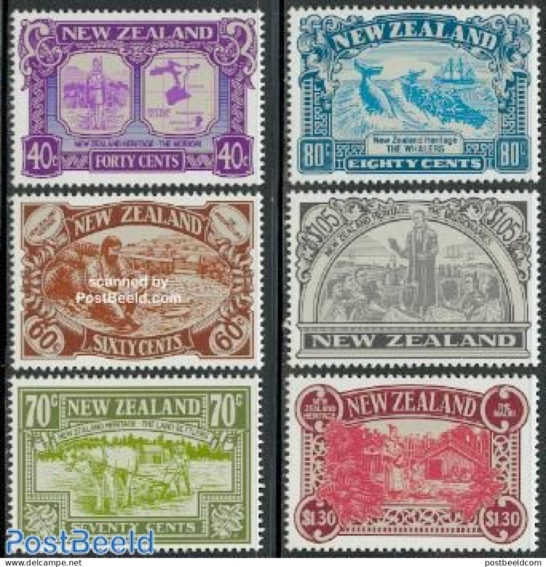 New Zealand 1989 Heritage, The People 6v, Mint NH, Nature - Science - Transport - Various - Horses - Sea Mammals - Min.. - Neufs