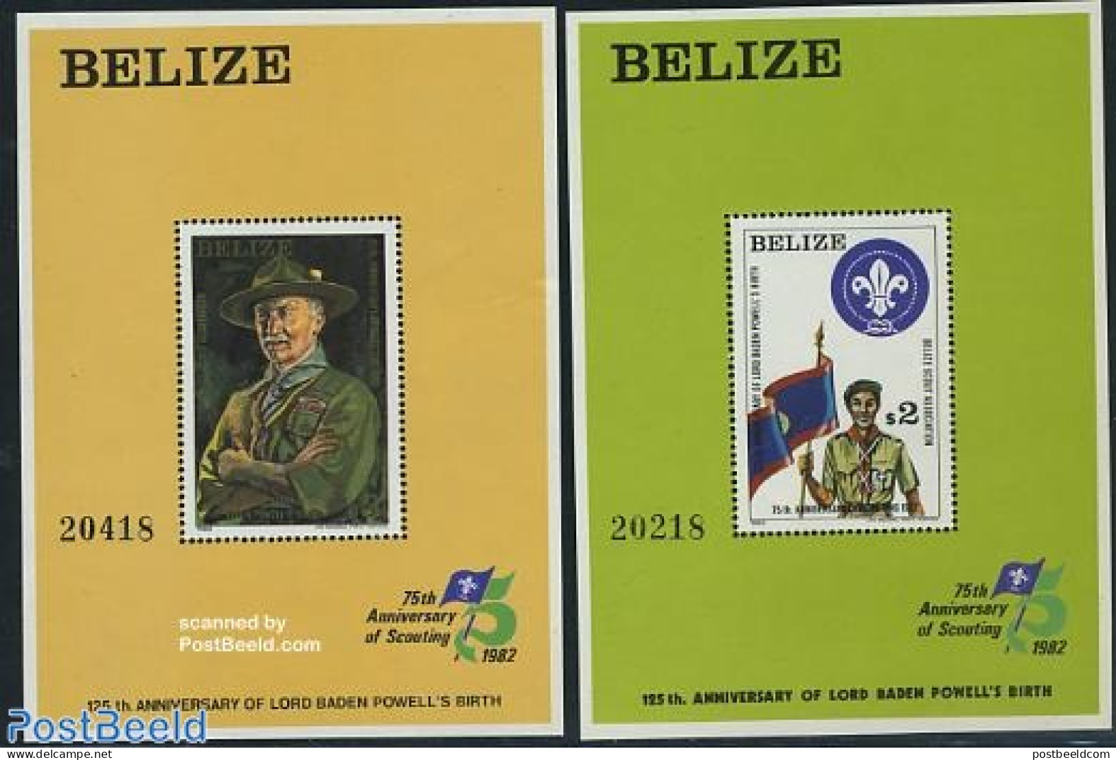 Belize/British Honduras 1982 Lord Baden Powell 2 S/s, Mint NH, Sport - Scouting - Honduras Británica (...-1970)