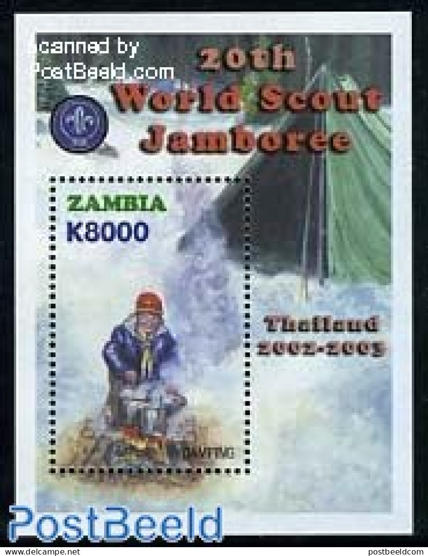 Zambia 2002 World Jamboree S/s, Mint NH, Sport - Scouting - Zambie (1965-...)