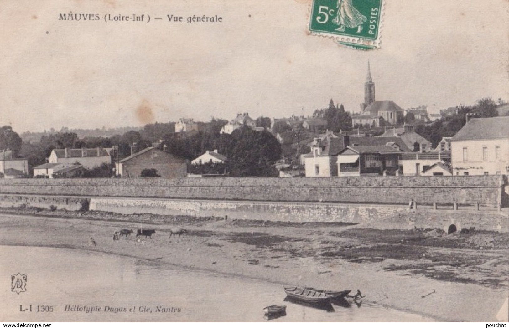 A3-44) MAUVES (LOIRE INFERIEURE)  VUE GENERALE - 1908 - ( 2 SCANS ) - Mauves-sur-Loire