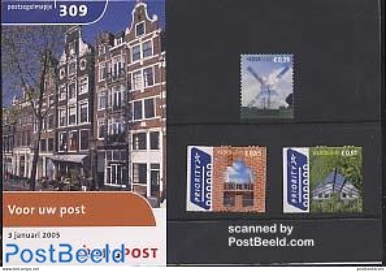 Netherlands 2005 Dutch Views, Presentation Pack 309, Mint NH, Various - Mills (Wind & Water) - Unused Stamps