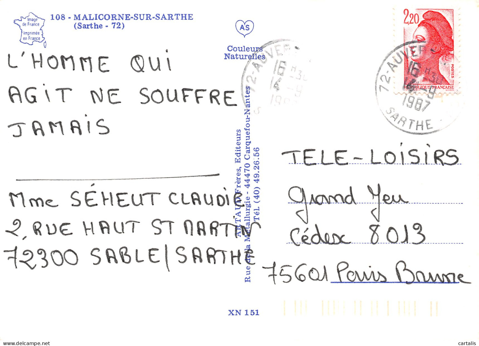 72-MALICORNE SUR SARTHE-N°4128-C/0073 - Malicorne Sur Sarthe