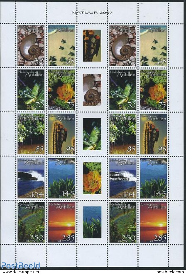 Netherlands Antilles 2007 Nature 2x10v M/s, Mint NH, Nature - Animals (others & Mixed) - Cacti - Flowers & Plants - Tu.. - Cactus