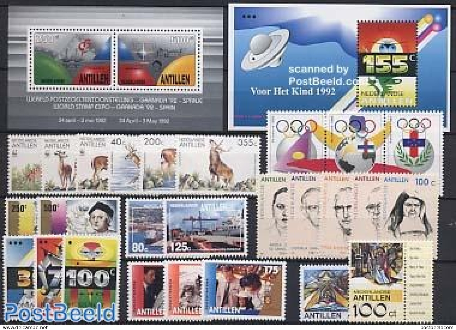 Netherlands Antilles 1992 Yearset 1992 (26v+2s/s), Mint NH, Various - Yearsets (by Country) - Unclassified