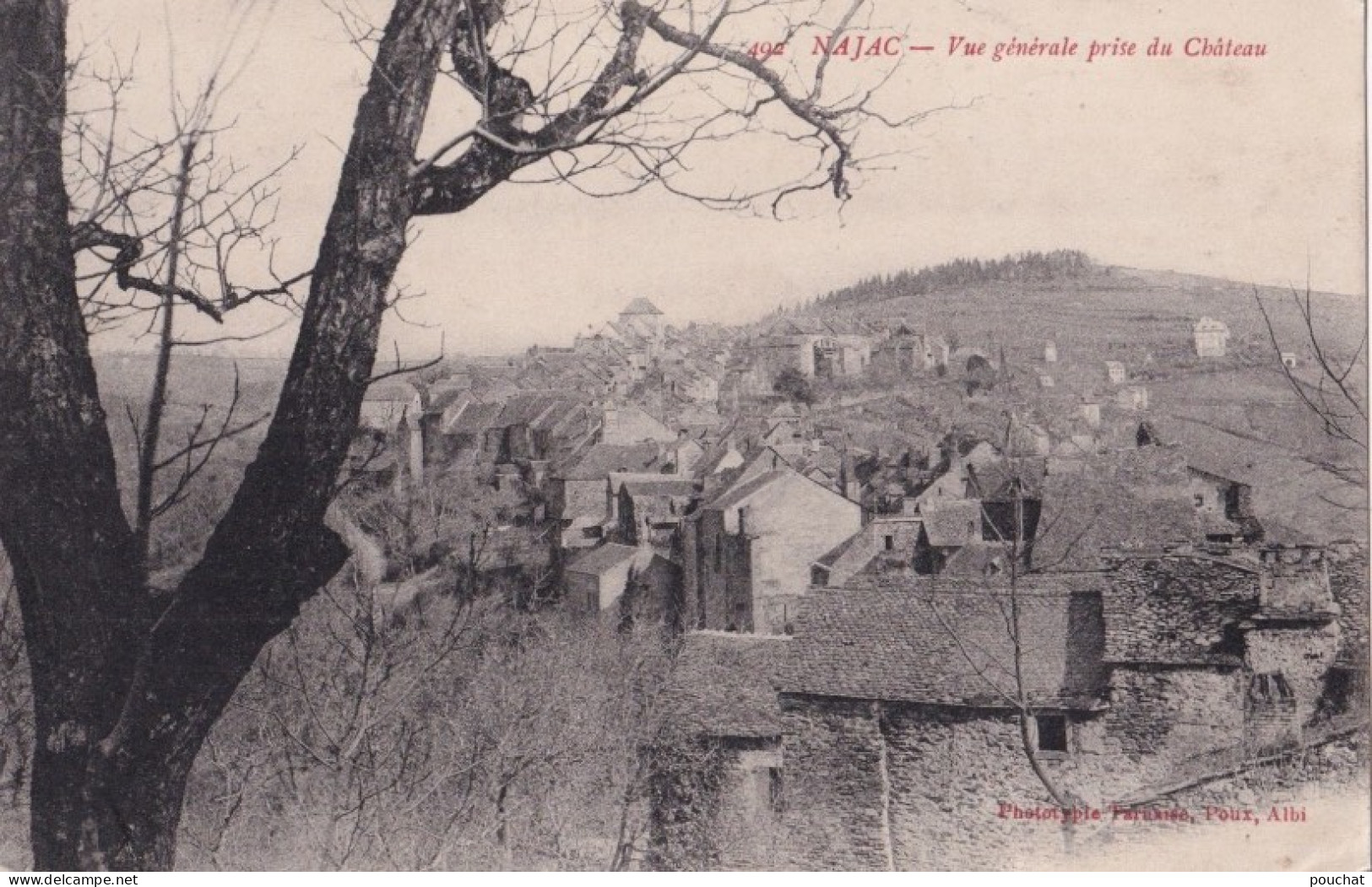 A8-12) NAJAC (AVEYRON) VUE GENERALE PRISE DU CHATEAU - ( 2 SCANS ) - Najac