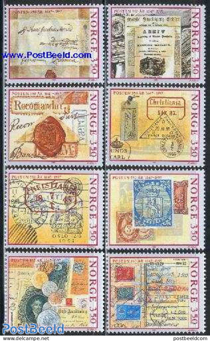 Norway 1995 350 Years Post 8v, Mint NH, Various - Stamps On Stamps - Money On Stamps - Neufs