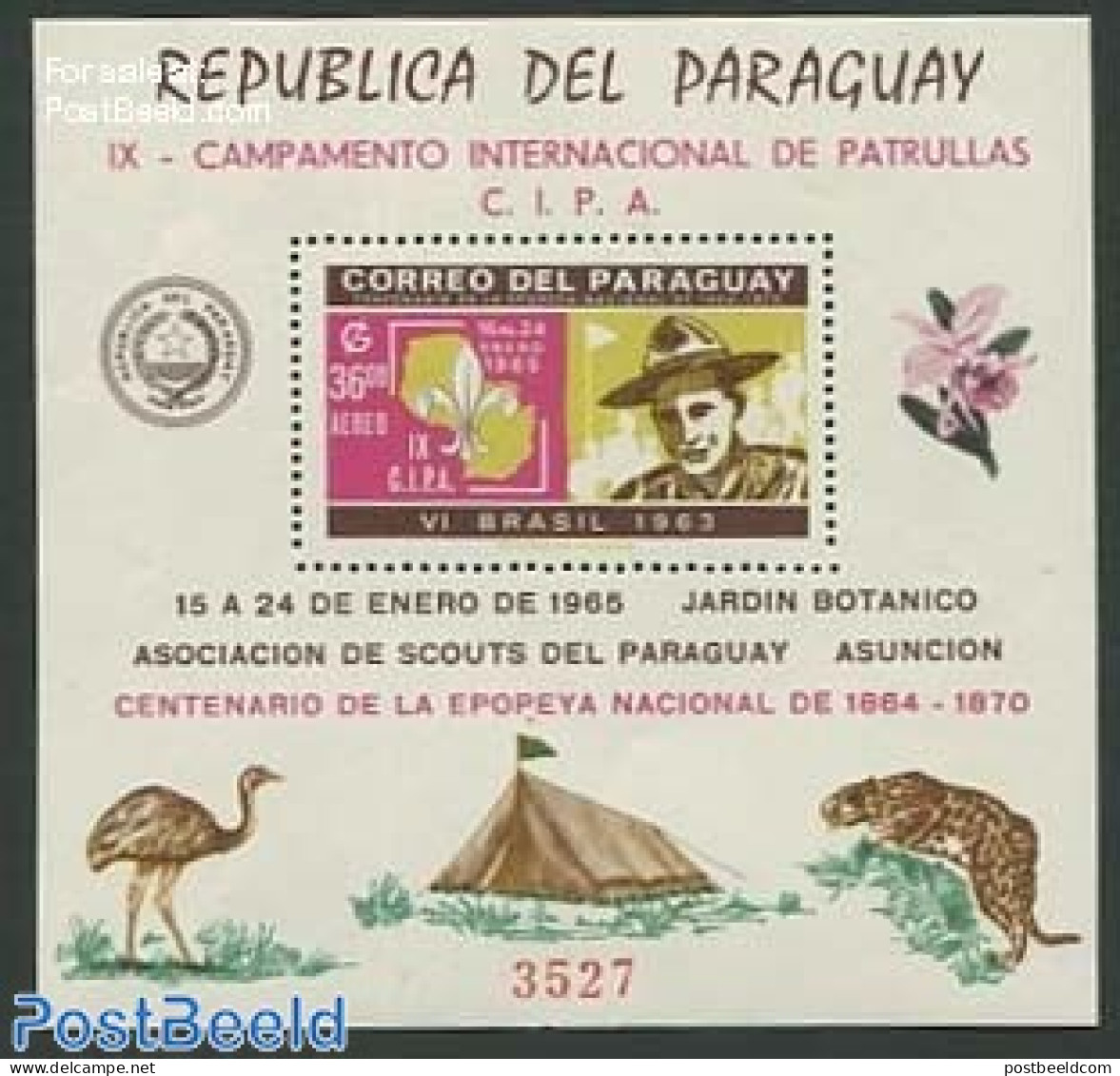 Paraguay 1965 Scouting S/s, Mint NH, Sport - Scouting - Paraguay