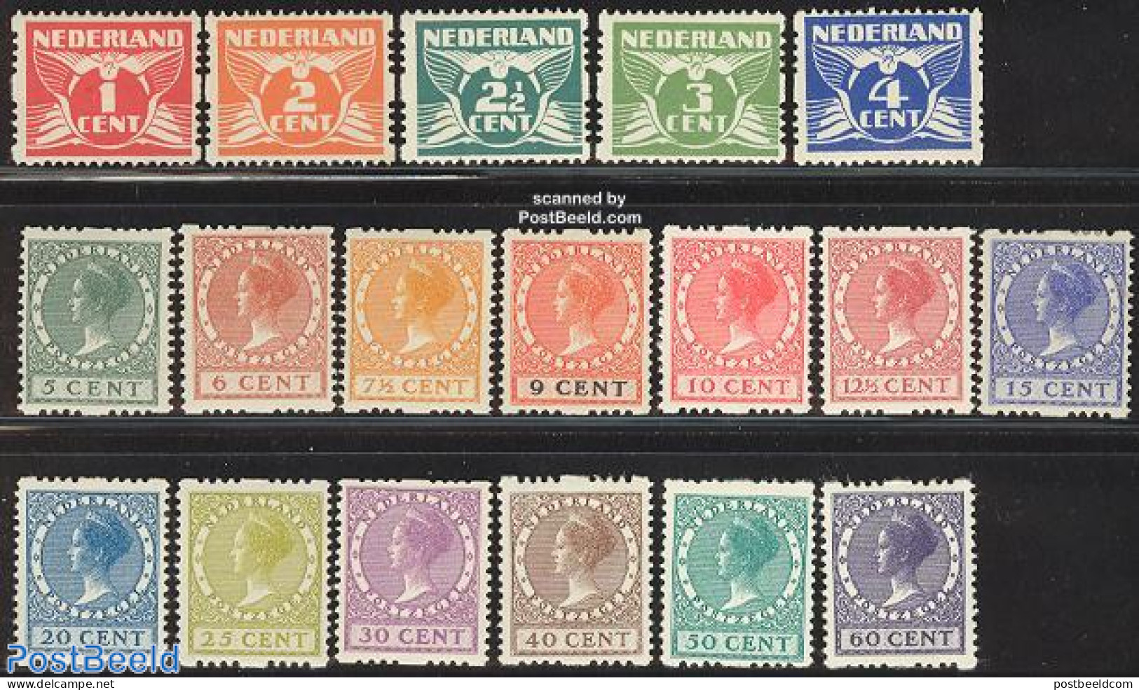 Netherlands 1925 Definitives 18v, No WM, Syncopatic Perforations, Mint NH - Unused Stamps