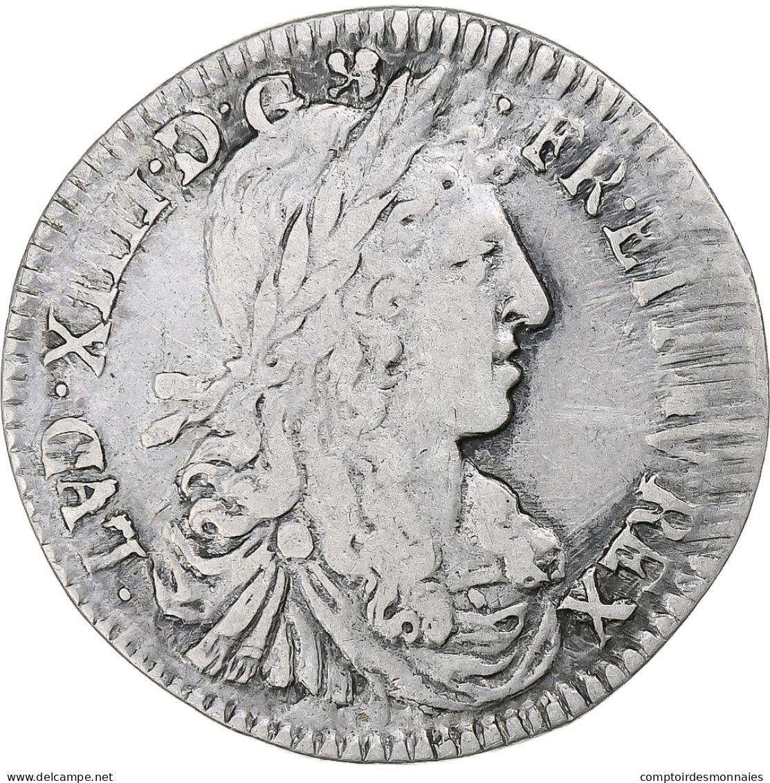 France, Louis XIV, 1/12 Écu Au Buste Juvénile, 1662, Montpellier, Argent, TTB - 1643-1715 Louis XIV The Great