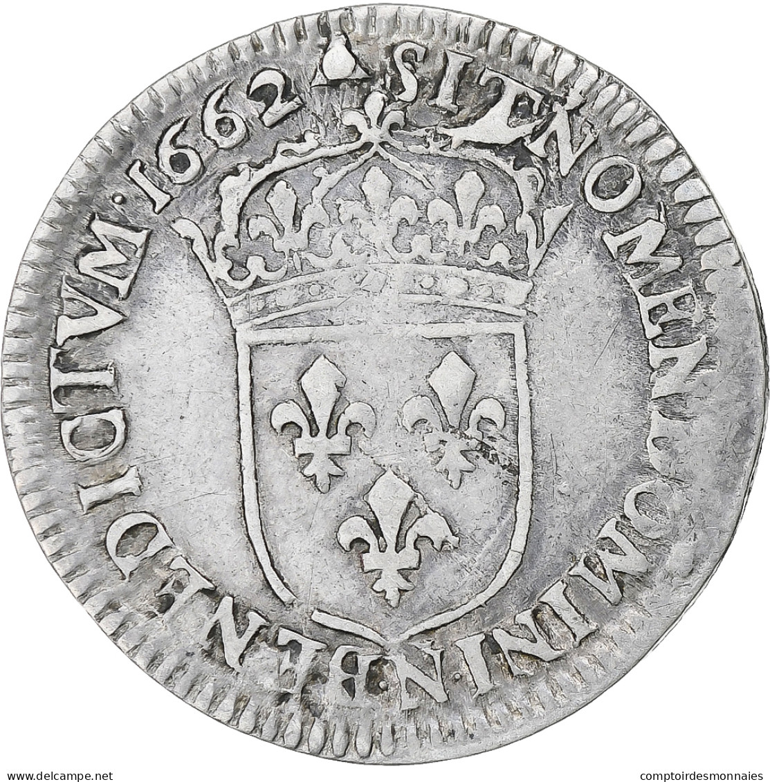 France, Louis XIV, 1/12 Écu Au Buste Juvénile, 1662, Montpellier, Argent, TTB - 1643-1715 Ludwig XIV.