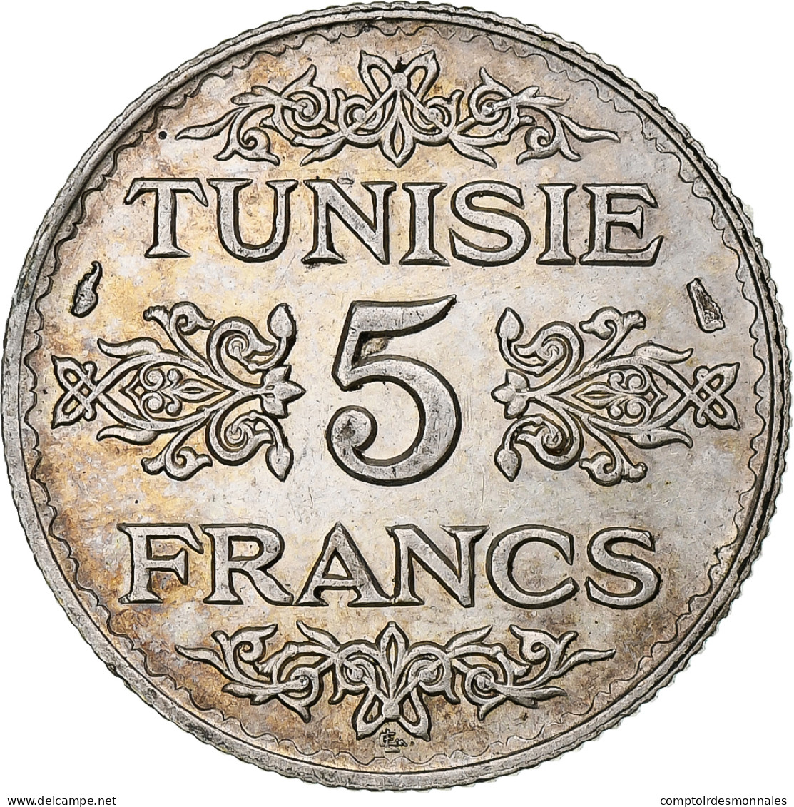 Tunisie, Ahmad Pasha Bey, 5 Francs, 1935/AH1353, Paris, Argent, SUP, KM:261 - Tunesien