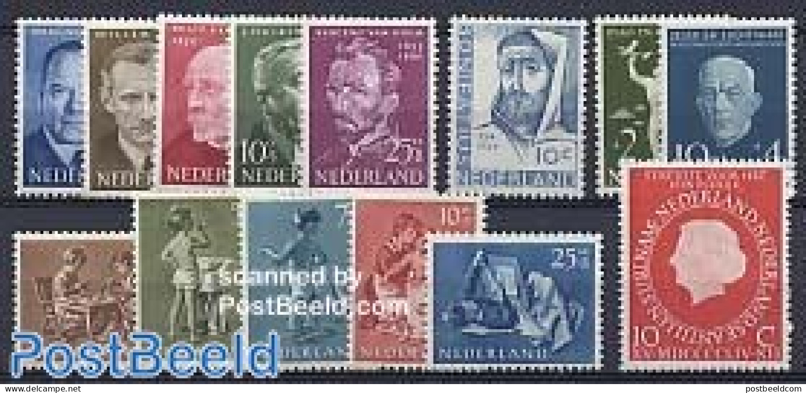 Netherlands 1954 Yearset 1954 (14v), Unused (hinged), Various - Yearsets (by Country) - Neufs
