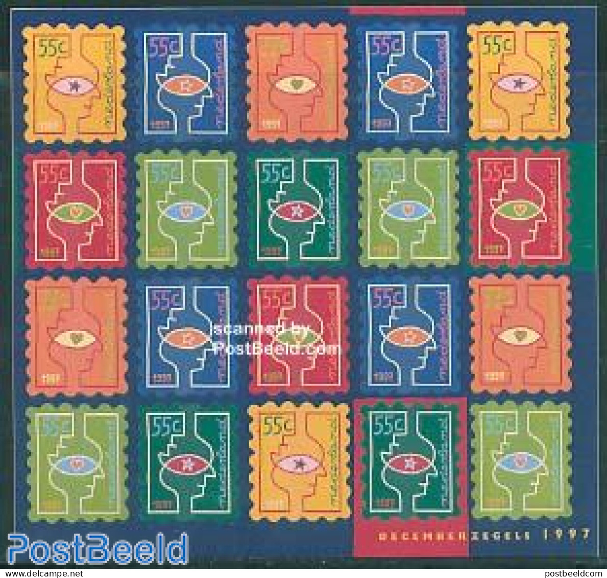 Netherlands 1997 Christmas M/s, Unused (hinged), Religion - Christmas - Unused Stamps