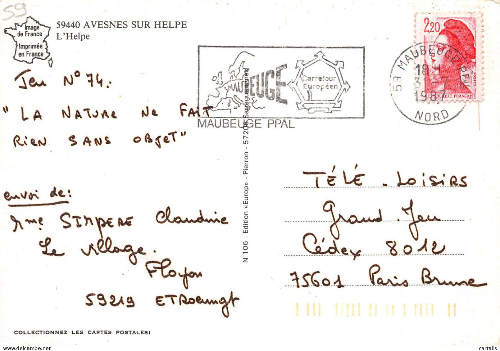 59-AVESNES SUR HELPE-N°4130-C/0295 - Avesnes Sur Helpe