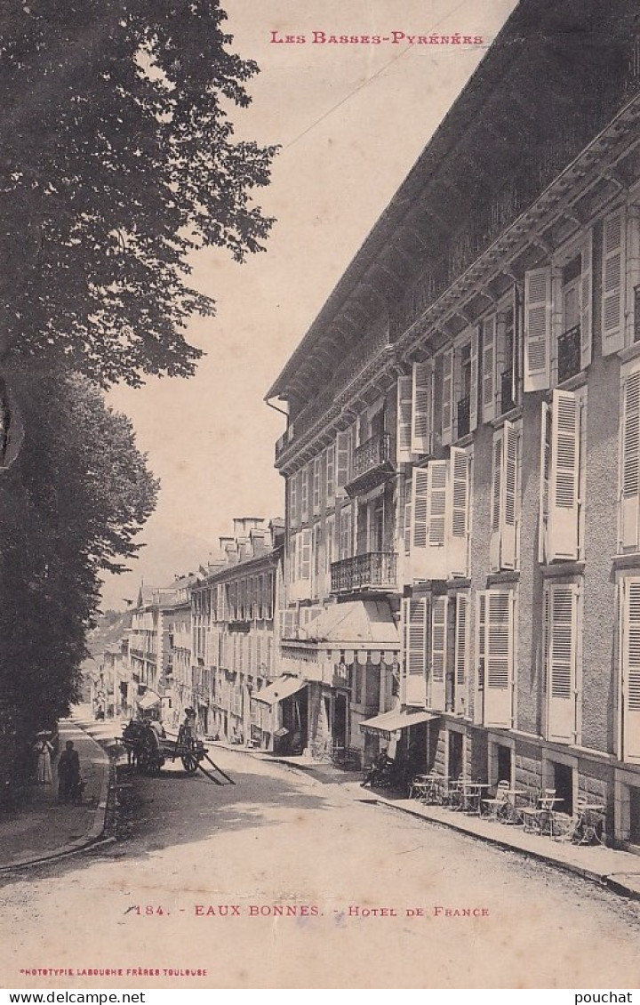 A18-64) EAUX BONNES - L ' HOTEL DE FRANCE  - 1909 - ( 2 SCANS ) - Eaux Bonnes