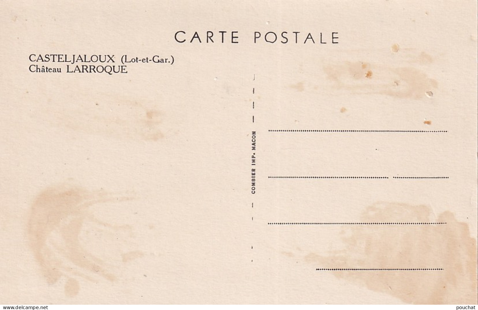 A18-47) CASTELJALOUX (LOT ET GARONNE) CHATEAU LARROQUE  - COLORISEE - ( 2 SCANS ) - Casteljaloux