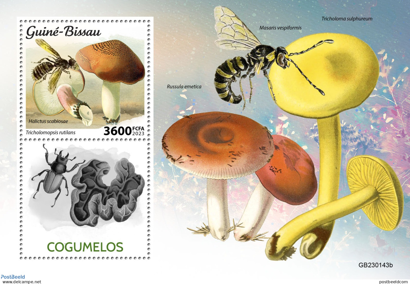 Guinea Bissau 2023 Mushrooms, Mint NH, Nature - Insects - Mushrooms - Hongos