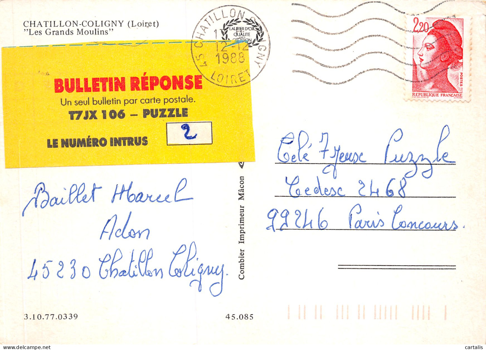 45-CHATILLON COLIGNY-N°4132-D/0201 - Chatillon Coligny
