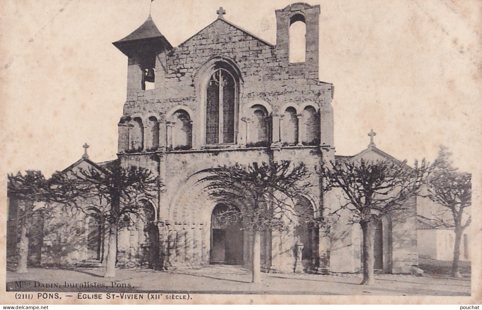 A25-17) PONS - EGLISE SAINT  VIVIEN - ( 2 SCANS ) - Pons