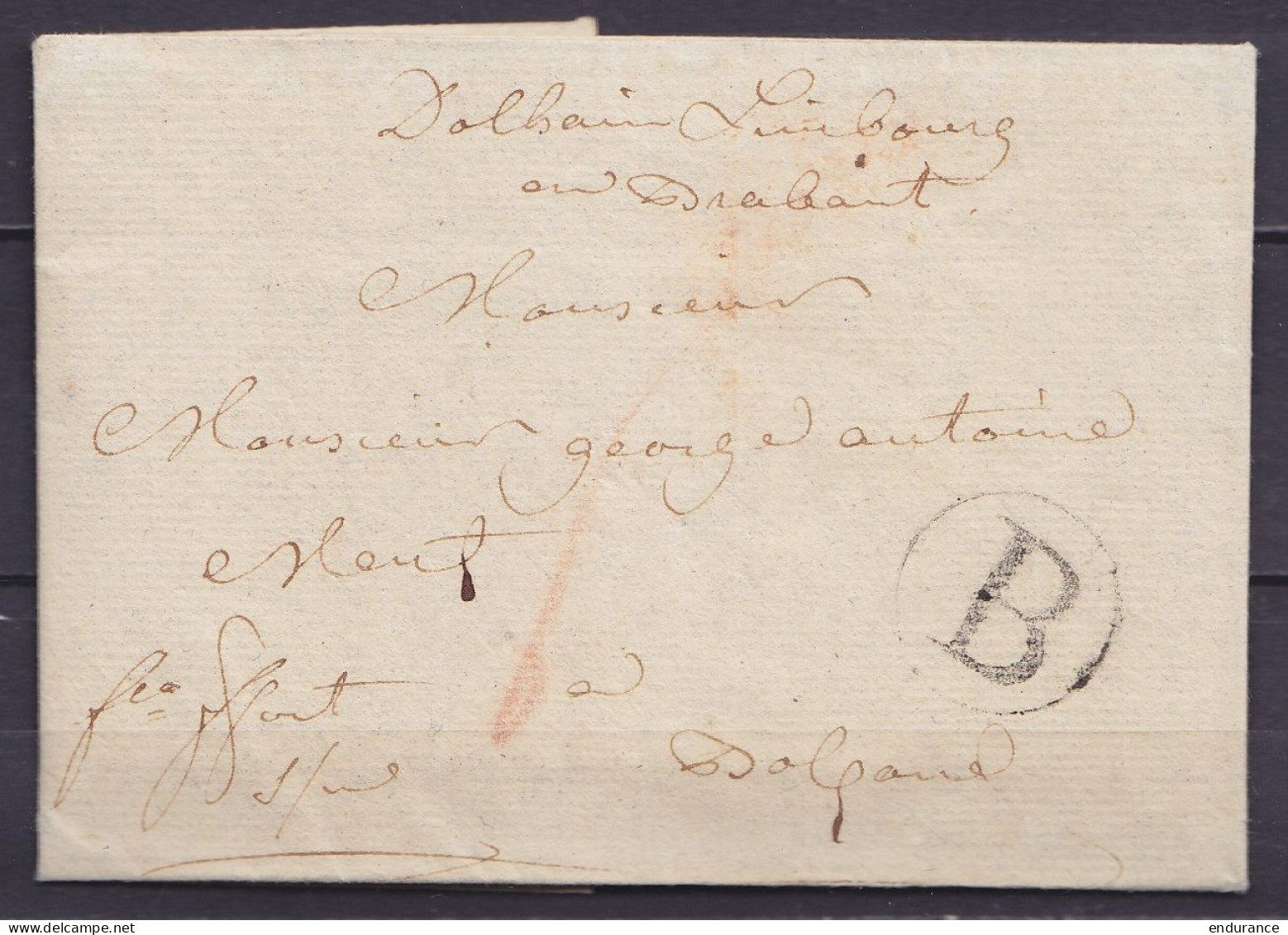 L. Datée 21 Février 1788 De DOLHAIN Pour BOLZANO Via Francfort - Marque (B) (= "de Belgique") - 1714-1794 (Paises Bajos Austriacos)