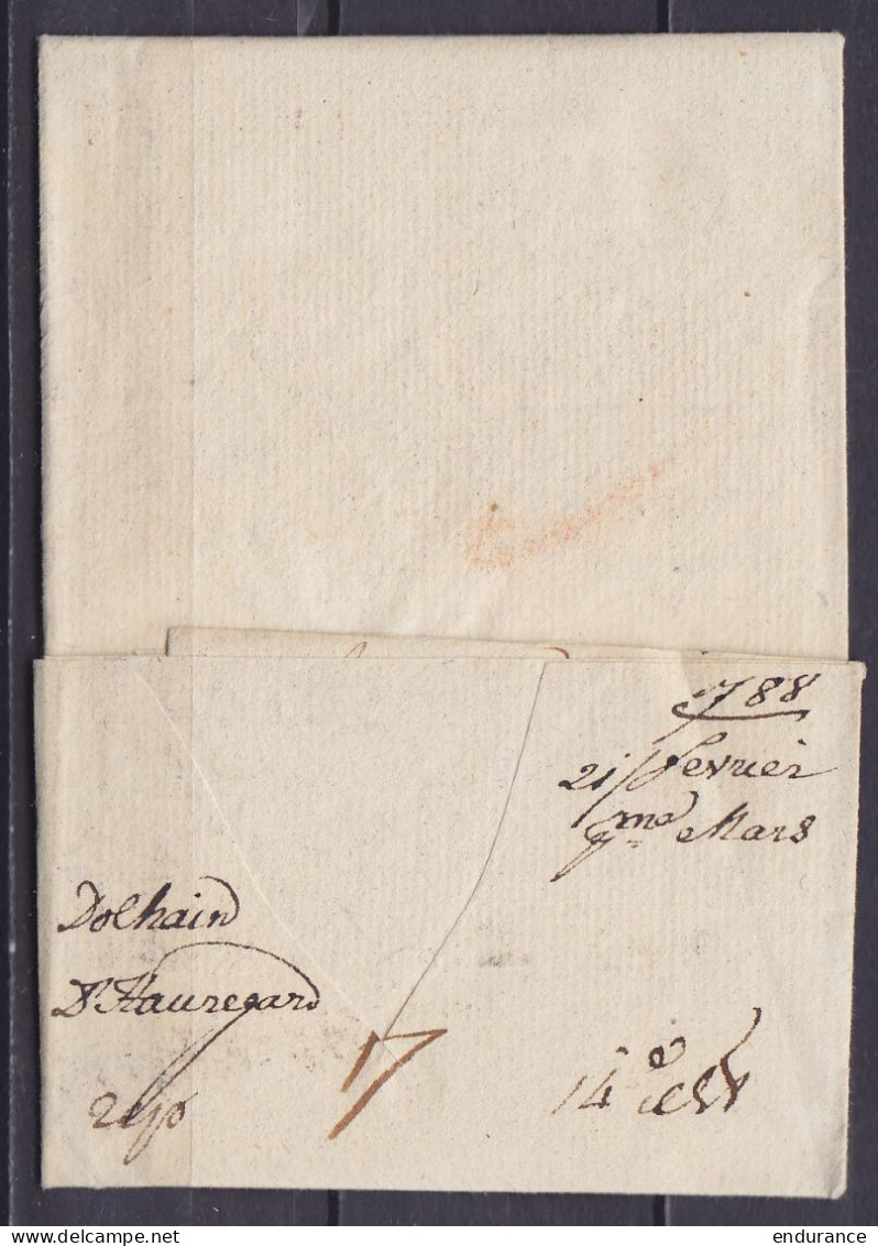 L. Datée 21 Février 1788 De DOLHAIN Pour BOLZANO Via Francfort - Marque (B) (= "de Belgique") - 1714-1794 (Paesi Bassi Austriaci)
