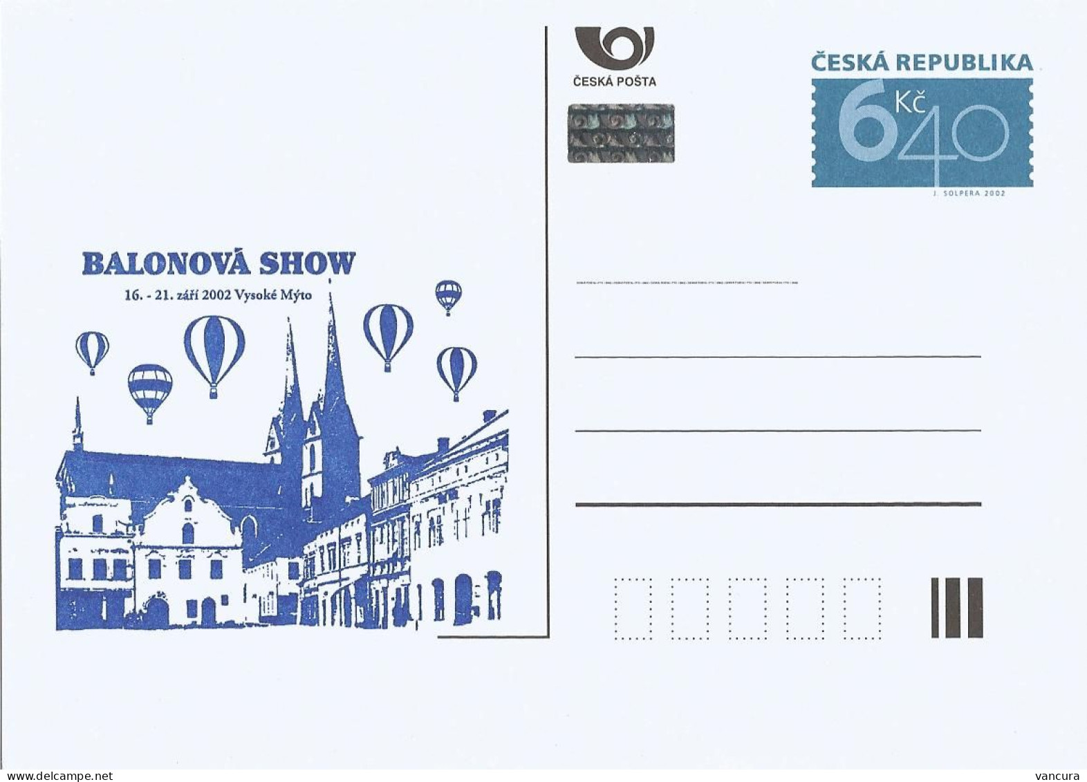 CDV B 399 Czech Republic Balloon Show Vysoke Myto Hohenmauth 2002 - Postales