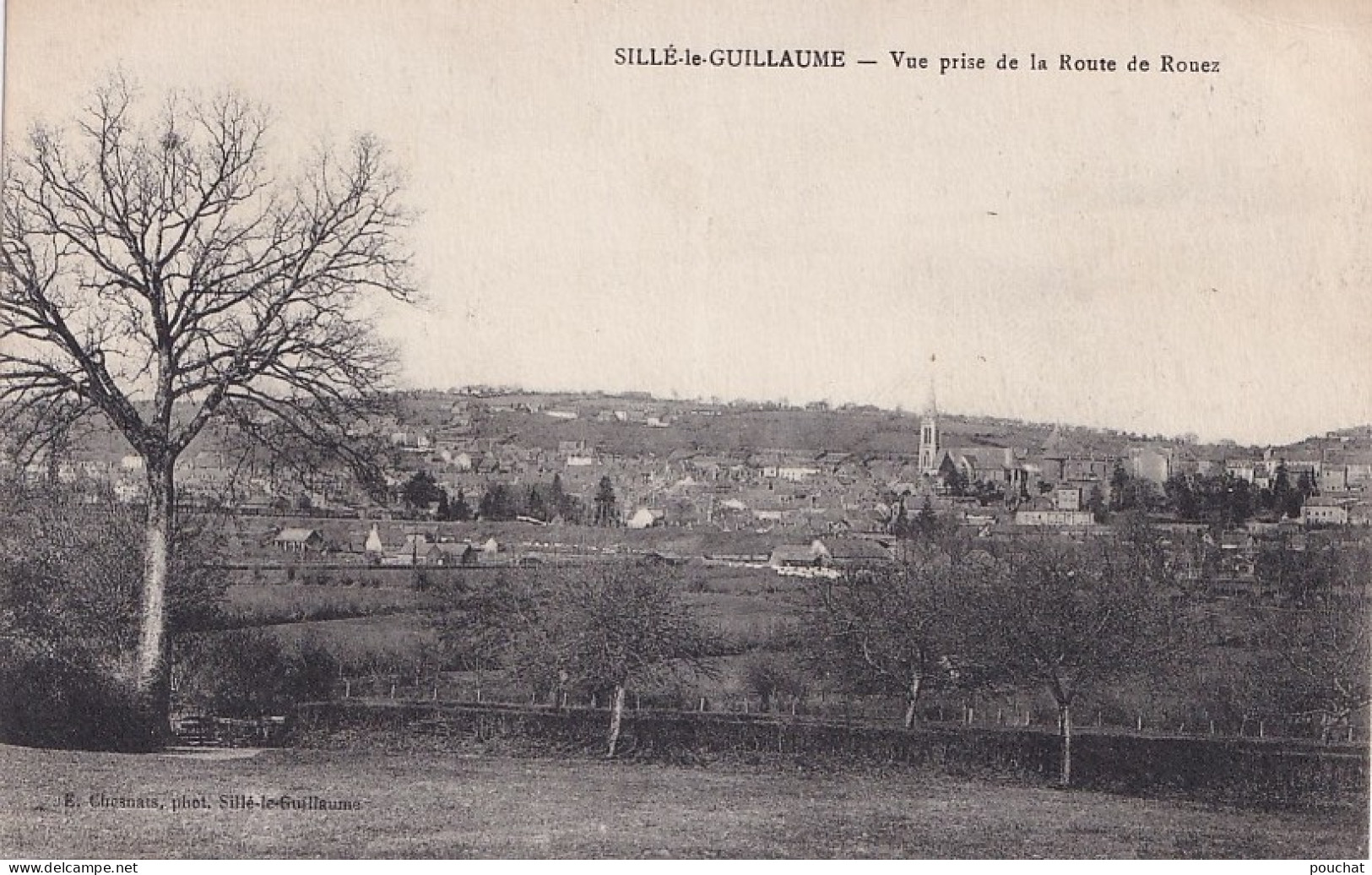 72) SILLE LE GUILLAUME - VUE PRISE DE LA ROUTE DE ROUEZ + TAMPON HOPITAL MILITAIRE BENEVOLE - LE MEDECIN CHEF - 3  SCANS - Sille Le Guillaume