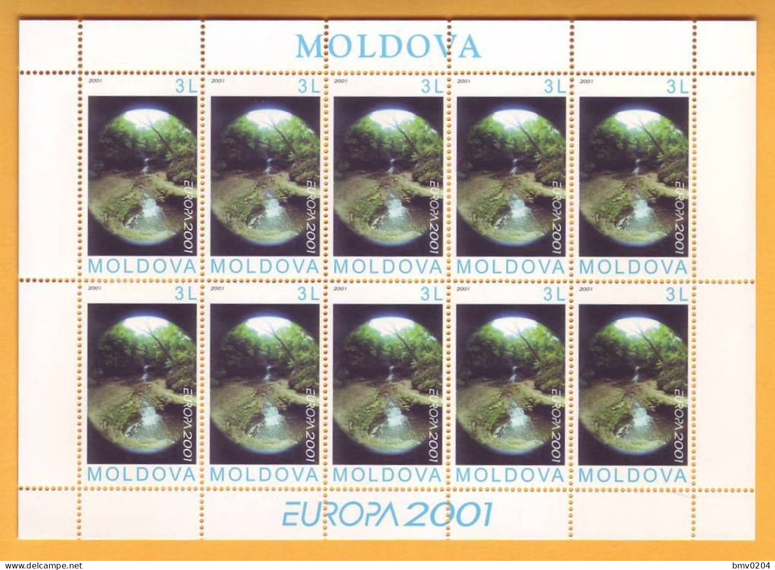 2001 Moldova Moldavie Moldau Europa-cept Waterfall. Water. Nature. Sheet Mint - 2001