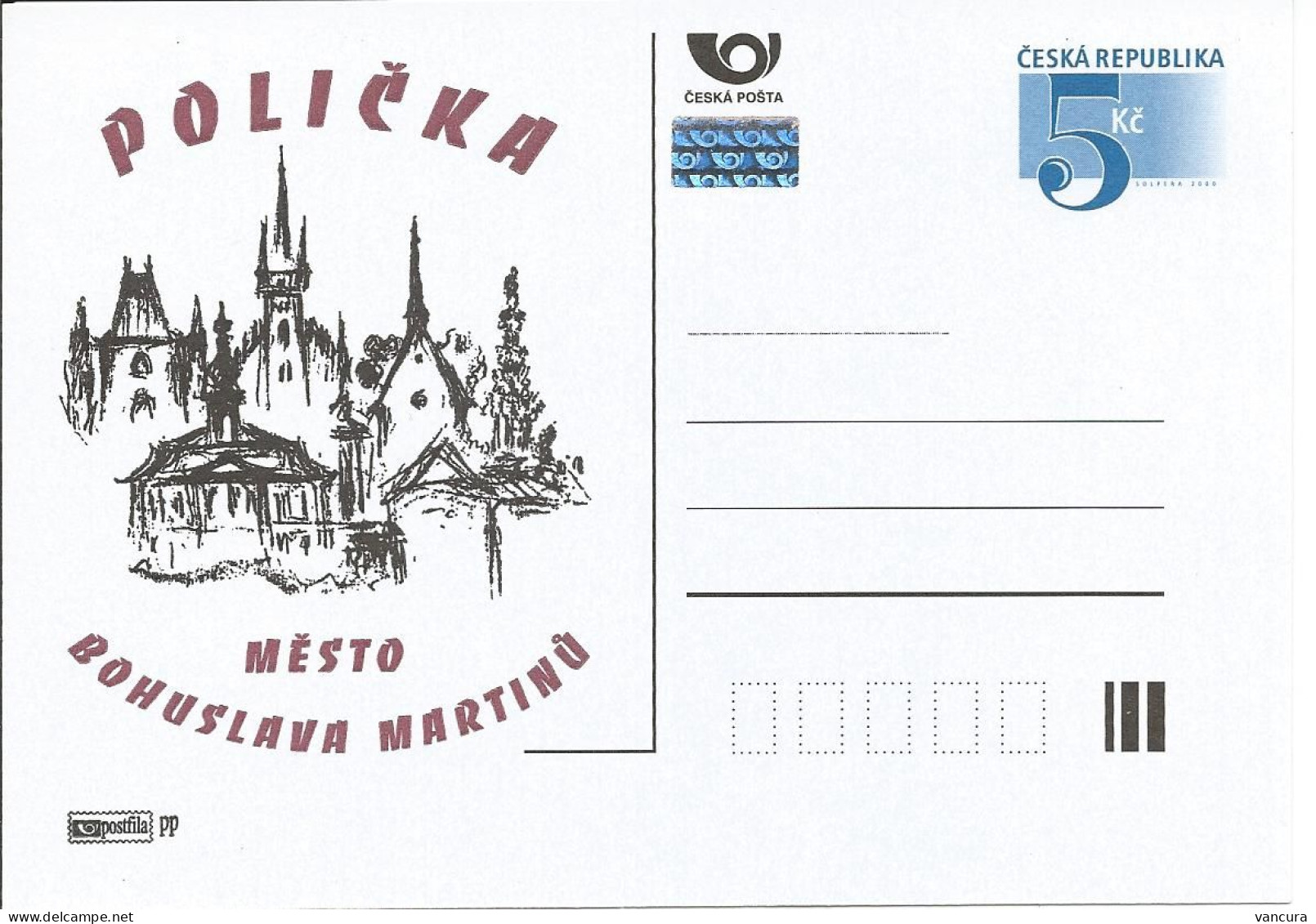 CDV B 287 (1,2) Czech Republic Bohuslav Martinu Anniversary 2000 Policka, Birthplace Of Martinu - Cartoline Postali