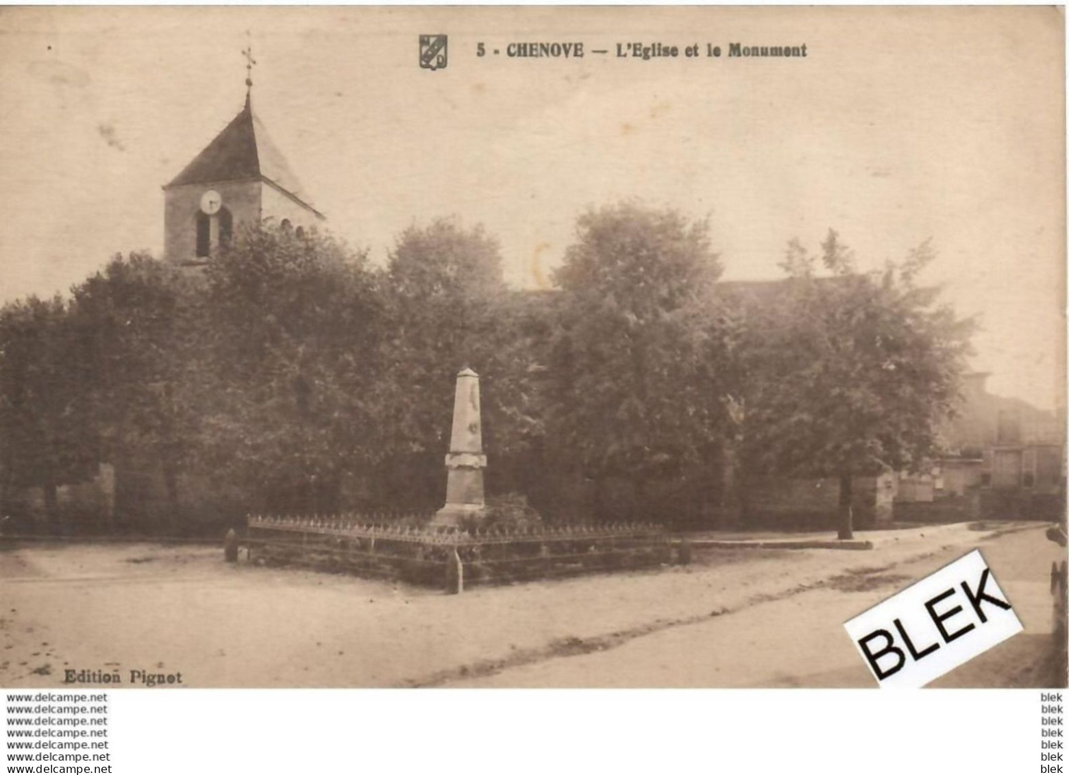 21 . Cote D ' Or : Chenove : L ' église Et Le Monument . - Chenove