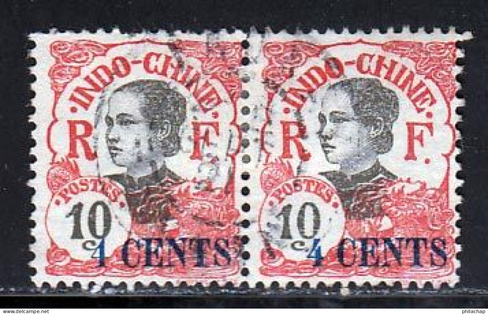 Indochine 1919 Yvert 76 - 76a (o) B Oblitere(s) Variete - Used Stamps