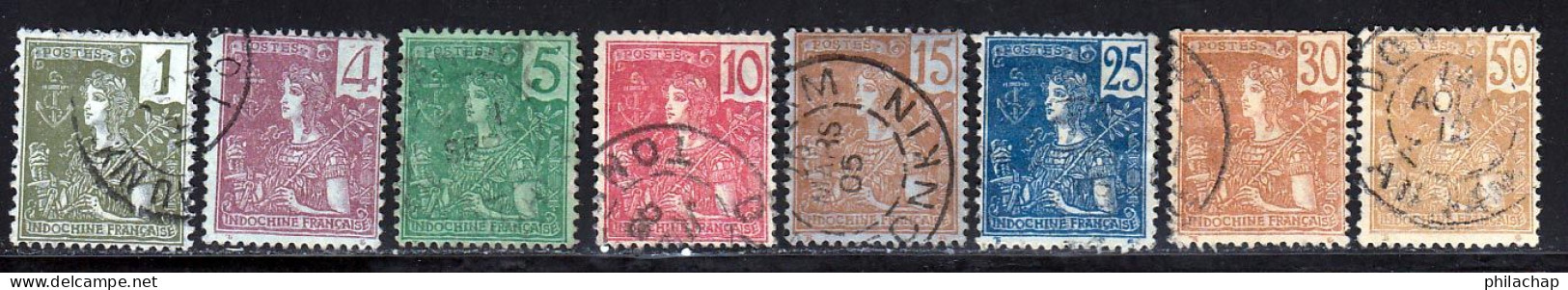 Indochine 1904 Yvert 24 - 26 / 29 - 31 / 32 - 35 (o) B Oblitere(s) - Used Stamps