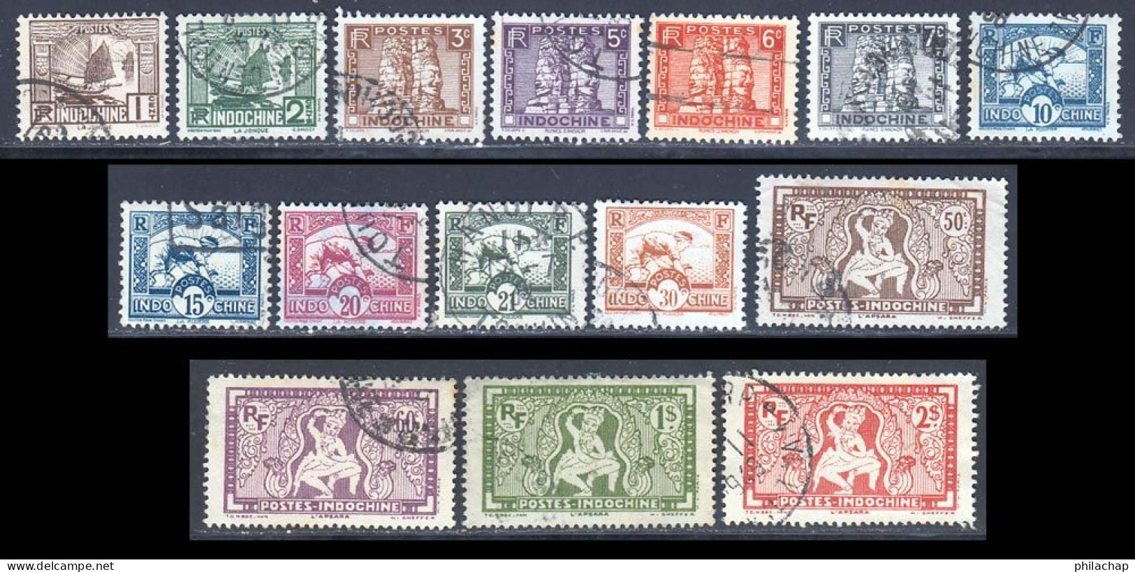 Indochine 1931 Yvert 155/157-159/161-162A-163-164-166/170 (o) B Oblitere(s) - Used Stamps