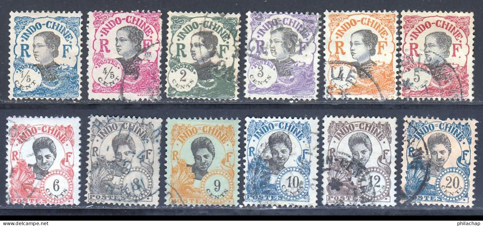 Indochine 1922 Yvert 97-99-101/105-107/109-111-113 (o) B Oblitere(s) - Used Stamps