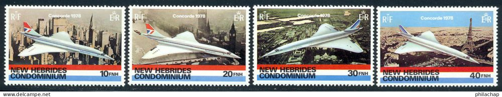 Nouvelles Hebrides 1978 Yvert 531 / 534 ** TB Coin De Feuille - Ongebruikt