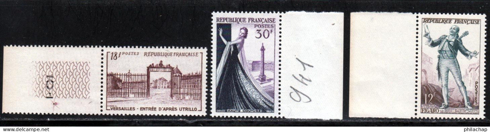 France 1953 Yvert 939 - 941 - 957 ** TB - Nuovi