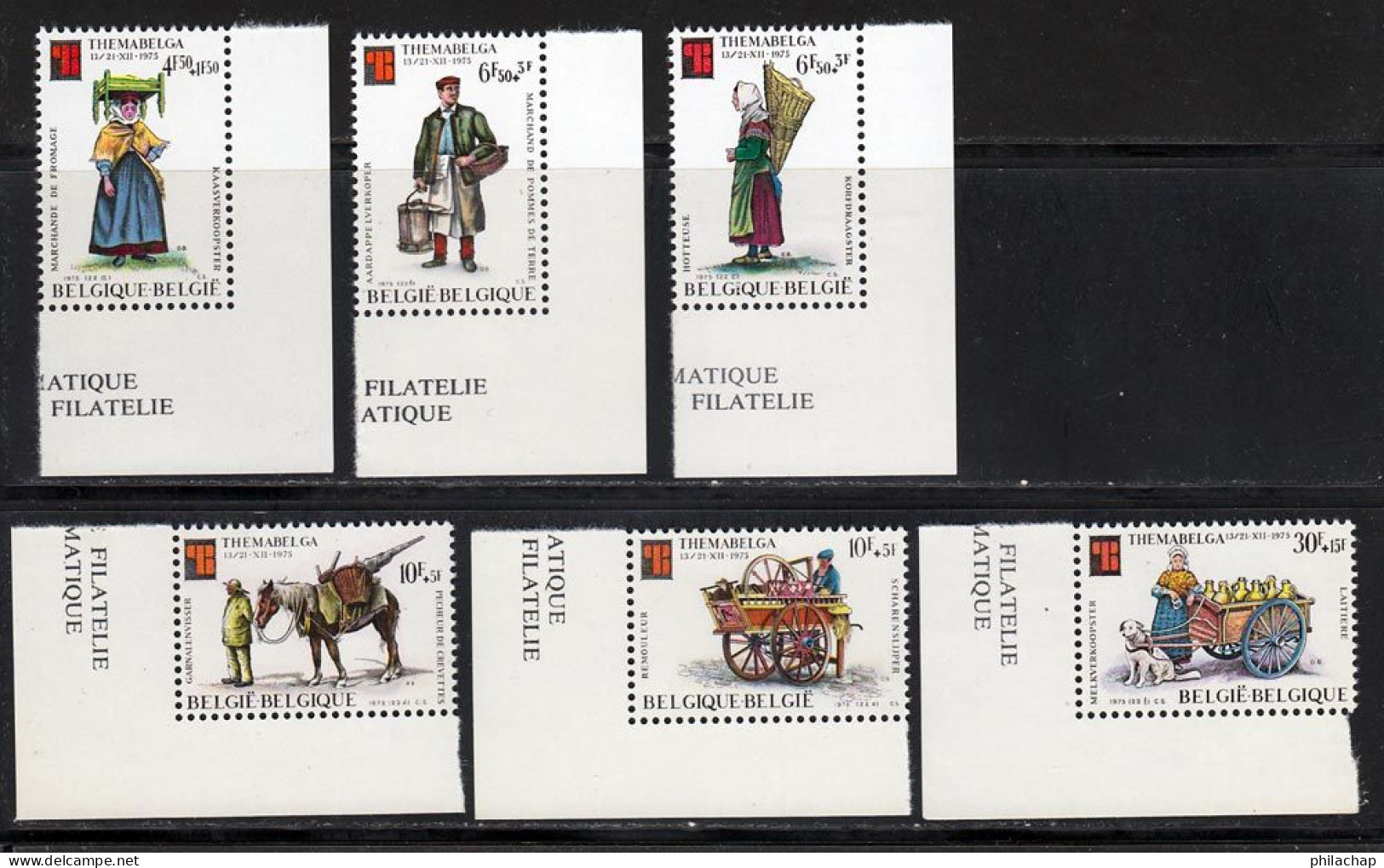 Belgique 1975 Yvert 1784 / 1789 ** TB Coin De Feuille - Unused Stamps