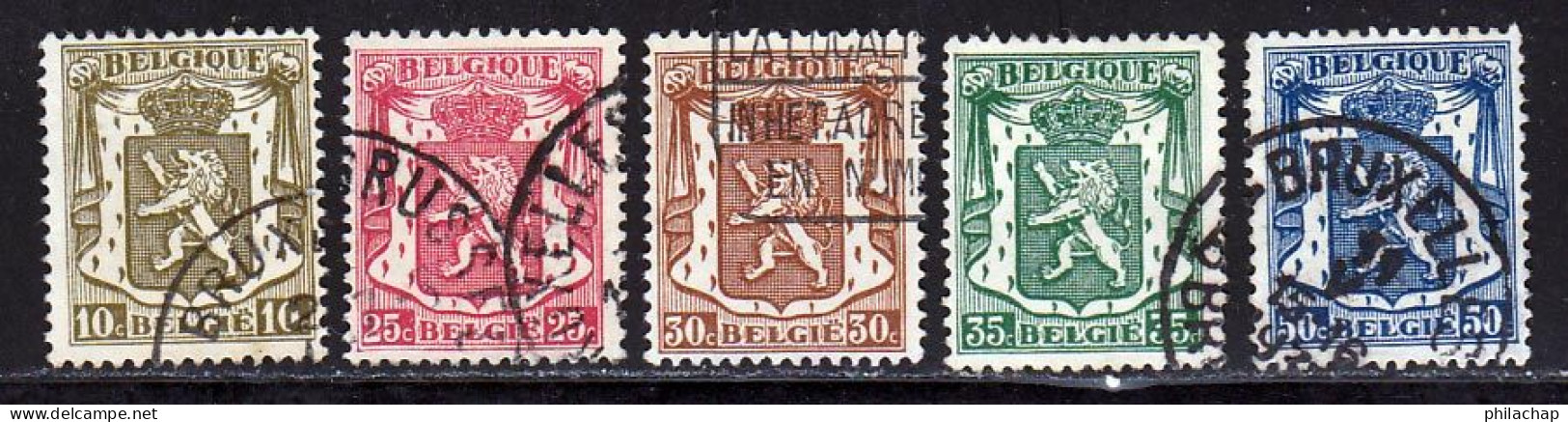 Belgique 1936 Yvert 420 - 423 / 426 (o) B Oblitere(s) - 1929-1937 Heraldischer Löwe