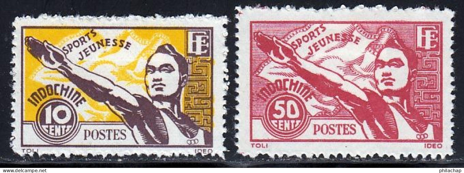 Indochine 1944 Yvert 284 / 285 * TB Charniere(s) - Unused Stamps
