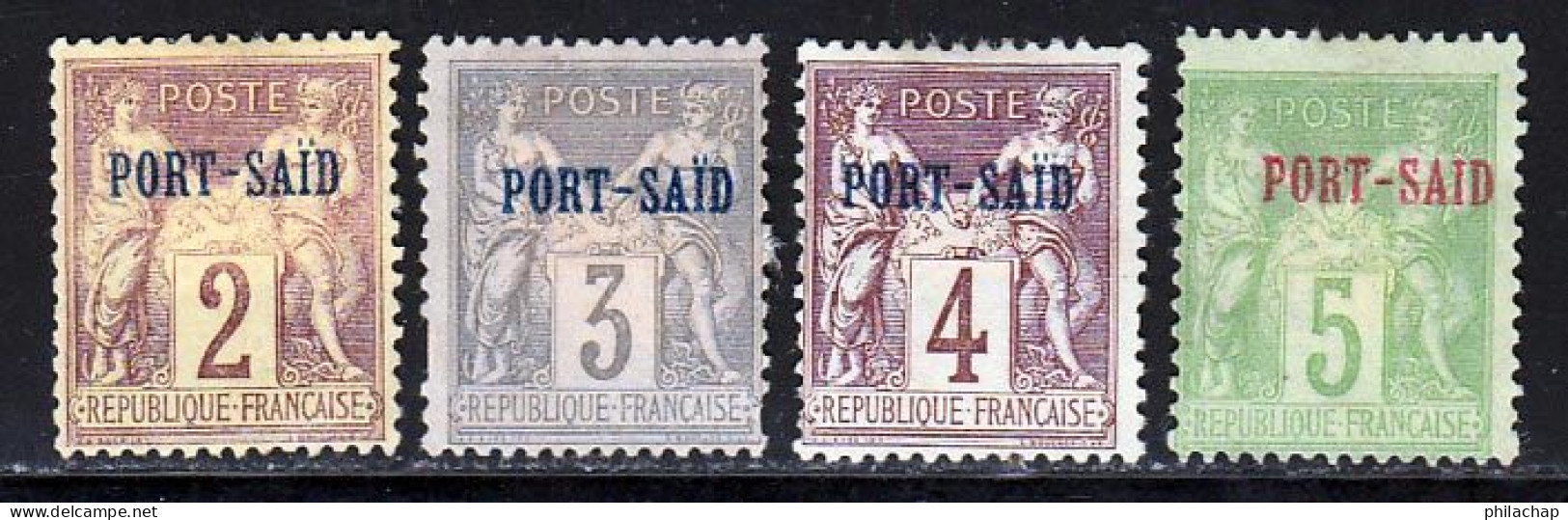 Port-Said 1899 Yvert 2 / 5 (*) TB Neuf Sans Gomme - Unused Stamps